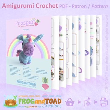 PROSPER la licorne / the unicorn - Amigurumi PDF Patron Pattern Crochet - FROGandTOAD Créations